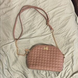 bebe Quilted Brown Crossbody Bag